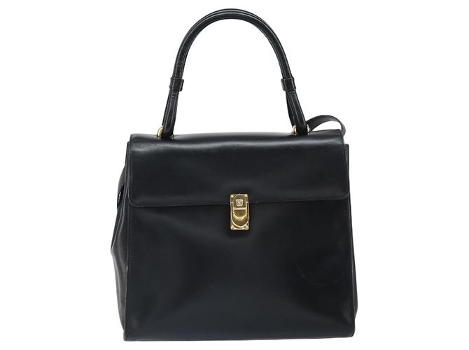 Borsa a mano LOEWE in pelle 2 in 1 nera e oro Auth gh1661 Nero D'oro - vista 13