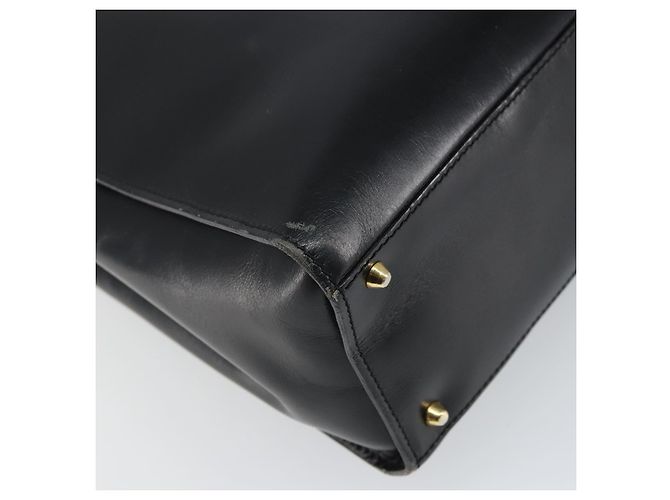 Borsa a mano LOEWE in pelle 2 in 1 nera e oro Auth gh1661 Nero D'oro - vista 17