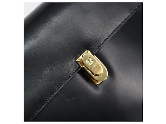 Borsa a mano LOEWE in pelle 2 in 1 nera e oro Auth gh1661 Nero D'oro - vista 18