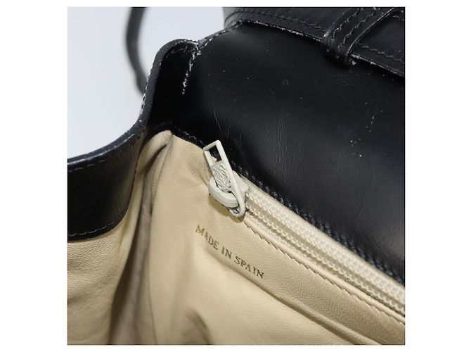 Borsa a mano LOEWE in pelle 2 in 1 nera e oro Auth gh1661 Nero D'oro - vista 22