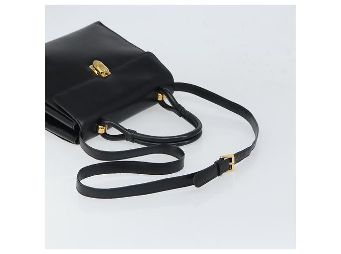 Borsa a mano LOEWE in pelle 2 in 1 nera e oro Auth gh1661 Nero D'oro - vista 7
