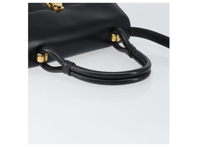Borsa a mano LOEWE in pelle 2 in 1 nera e oro Auth gh1661 Nero D'oro - vista 8
