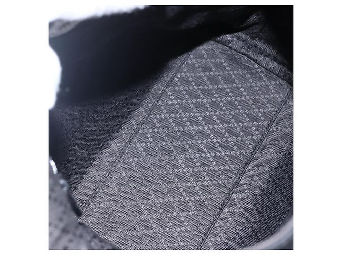 Borsa a mano GUCCI in nylon nero argento autentica 169481 - vista 10