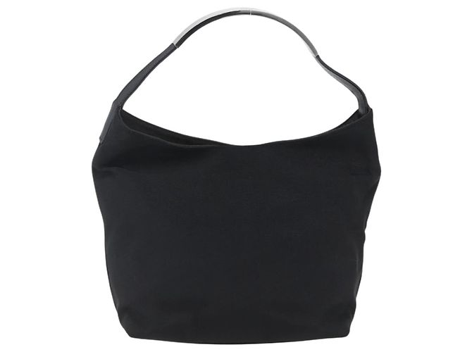 Borsa a mano GUCCI in nylon nero argento autentica 169481 - vista 13