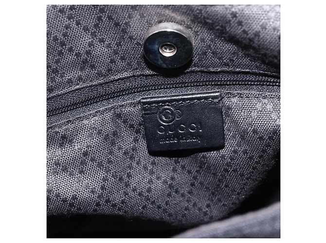 Borsa a mano GUCCI in nylon nero argento autentica 169481 - vista 18