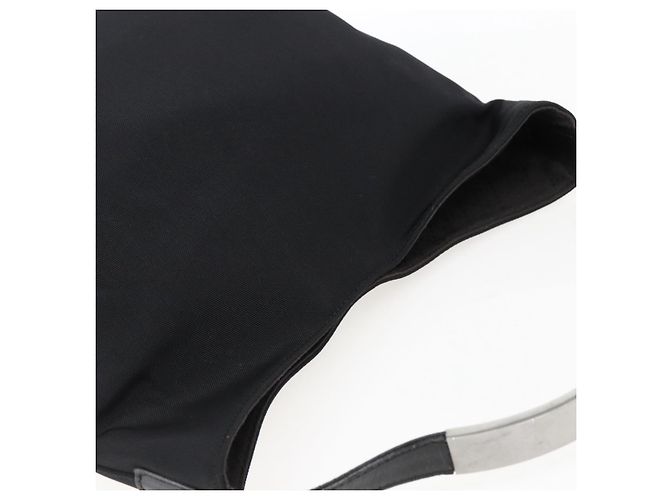 Borsa a mano GUCCI in nylon nero argento autentica 169481 - vista 6