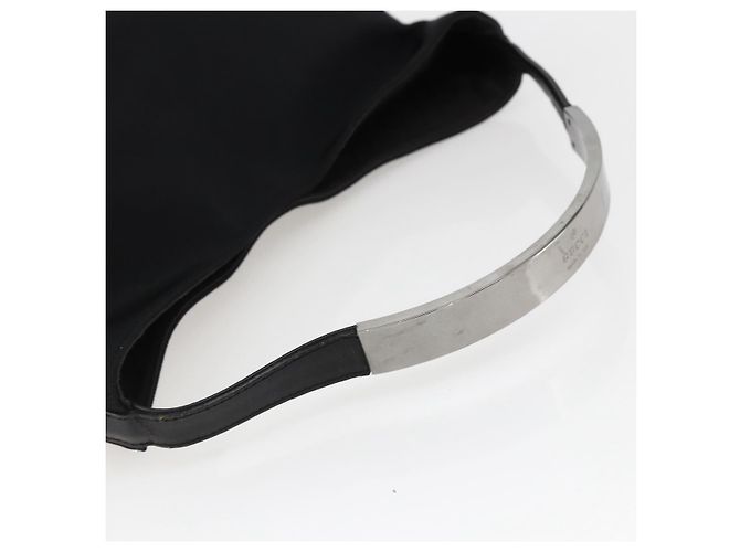 Borsa a mano GUCCI in nylon nero argento autentica 169481 - vista 7