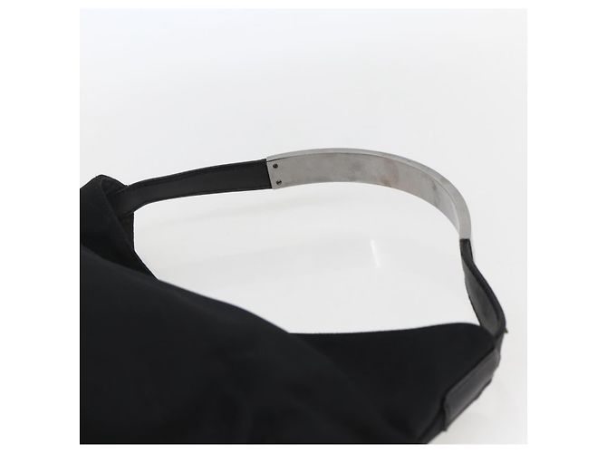 Borsa a mano GUCCI in nylon nero argento autentica 169481 - vista 8
