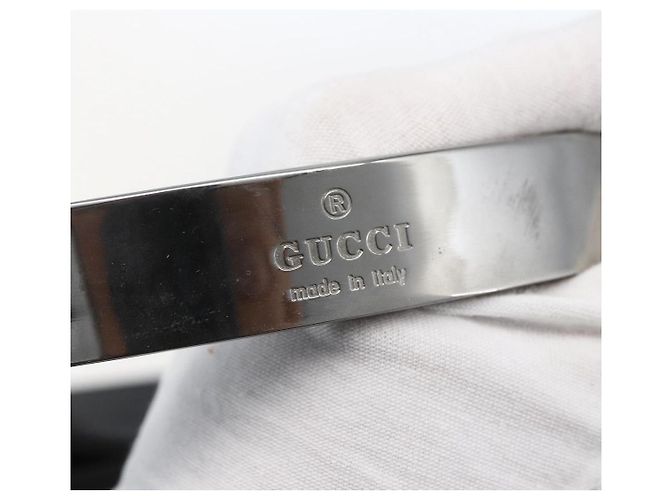 Borsa a mano GUCCI in nylon nero argento autentica 169481 - vista 9