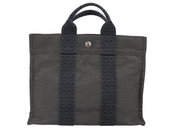 Hermès HERMES Handtasche Her Line PM aus grauem Canvas Auth 170395 Braun - Ansicht 2