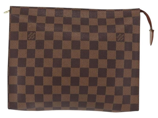 LOUIS VUITTON Poche Toilette 26 Damier Ebene N47543 Auth LV 164696 - vista 13
