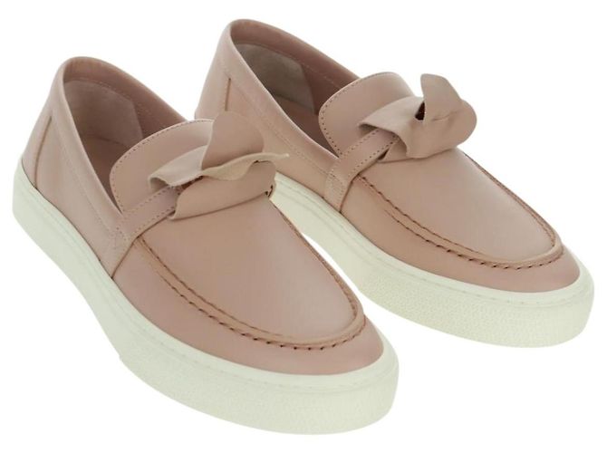 Hermès Sneakers HERMES in pelle beige oro Auth 169145SAM D'oro - vista 13