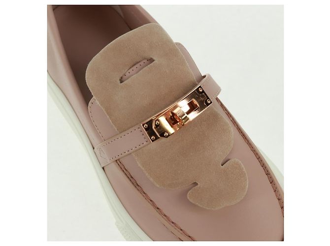 Hermès Sneakers HERMES in pelle beige oro Auth 169145SAM D'oro - vista 18