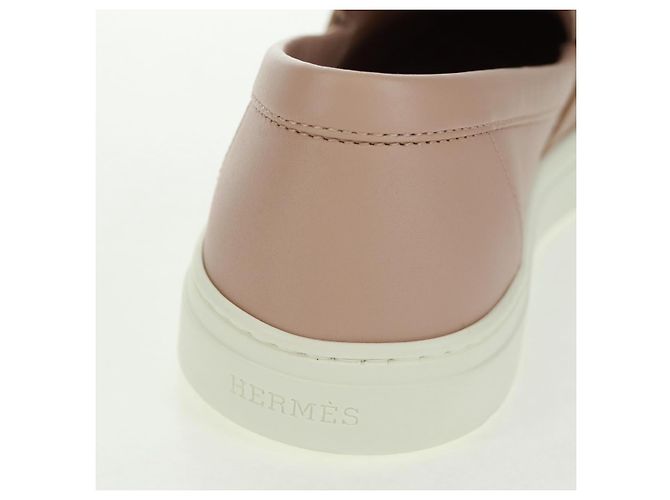 Hermès Sneakers HERMES in pelle beige oro Auth 169145SAM D'oro - vista 7