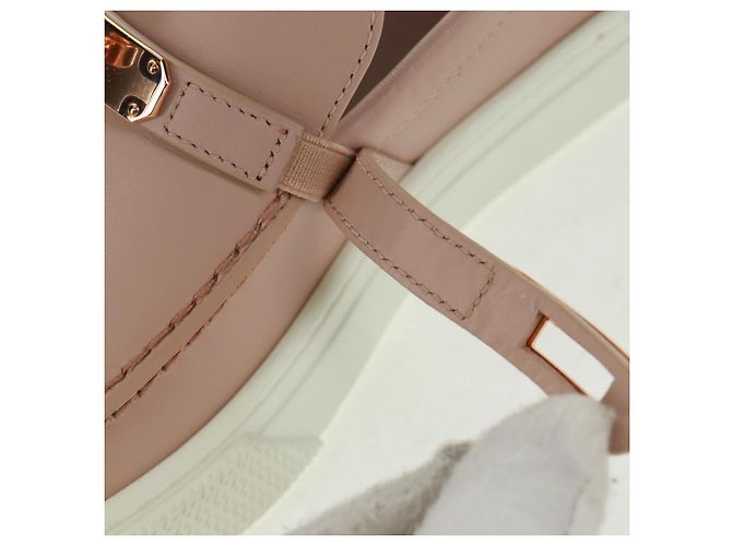 Hermès Sneakers HERMES in pelle beige oro Auth 169145SAM D'oro - vista 9