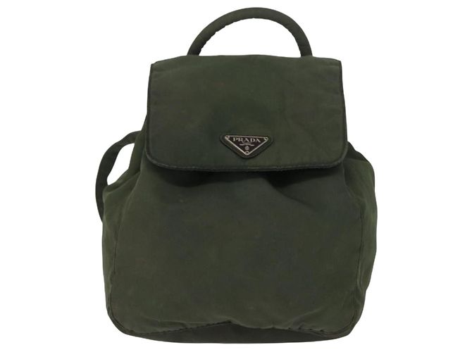 PRADA Backpack Nylon Khaki Silver Auth 166688 Silvery - view 13