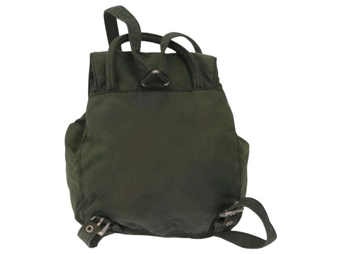 PRADA Backpack Nylon Khaki Silver Auth 166688 Silvery - view 2