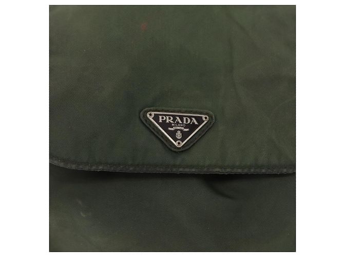 PRADA Backpack Nylon Khaki Silver Auth 166688 Silvery - view 20