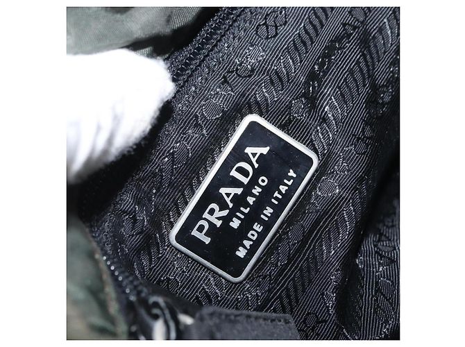 PRADA Backpack Nylon Khaki Silver Auth 166688 Silvery - view 21