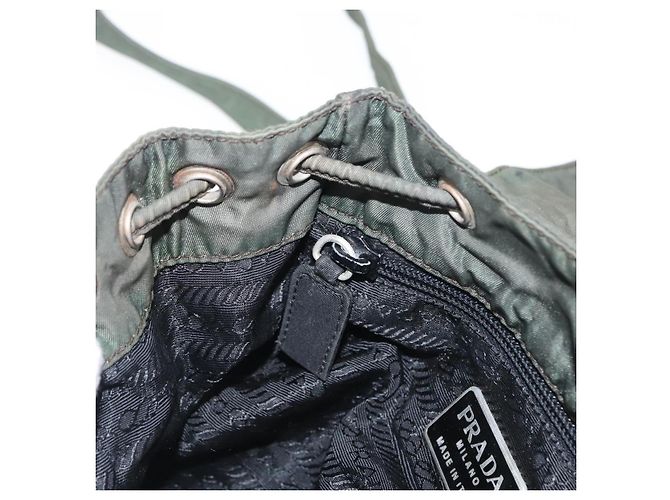 PRADA Backpack Nylon Khaki Silver Auth 166688 Silvery - view 24