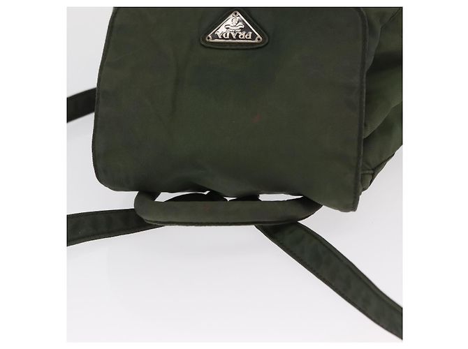 PRADA Backpack Nylon Khaki Silver Auth 166688 Silvery - view 6