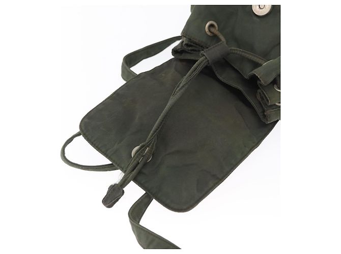 PRADA Backpack Nylon Khaki Silver Auth 166688 Silvery - view 9