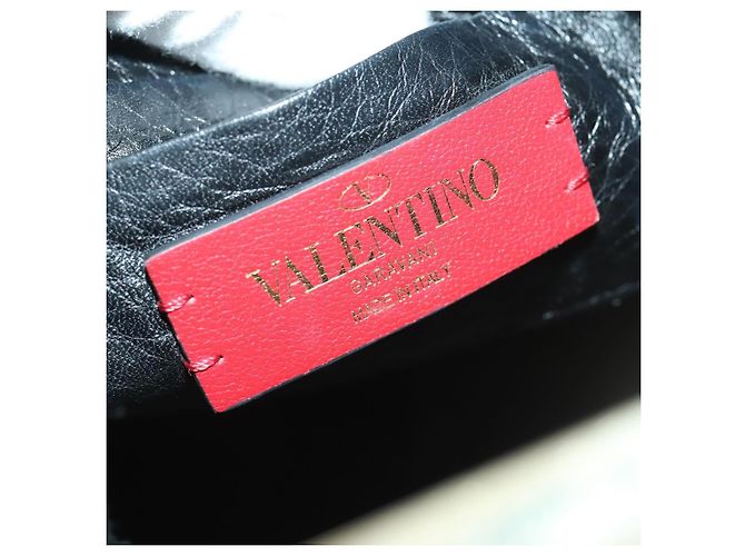 Borsa a mano in pelle Valentino 2 in 1 Nero Oro Auth BA10121 D'oro - vista 12