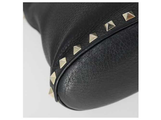 Borsa a mano in pelle Valentino 2 in 1 Nero Oro Auth BA10121 D'oro - vista 15