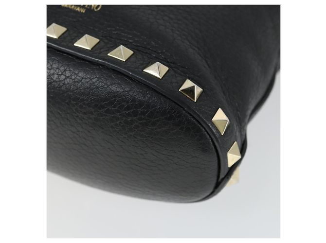 Borsa a mano in pelle Valentino 2 in 1 Nero Oro Auth BA10121 D'oro - vista 16