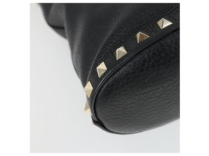 Borsa a mano in pelle Valentino 2 in 1 Nero Oro Auth BA10121 D'oro - vista 17