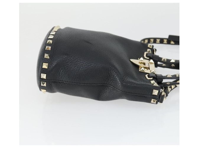 Borsa a mano in pelle Valentino 2 in 1 Nero Oro Auth BA10121 D'oro - vista 3
