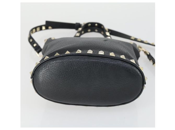 Borsa a mano in pelle Valentino 2 in 1 Nero Oro Auth BA10121 D'oro - vista 5