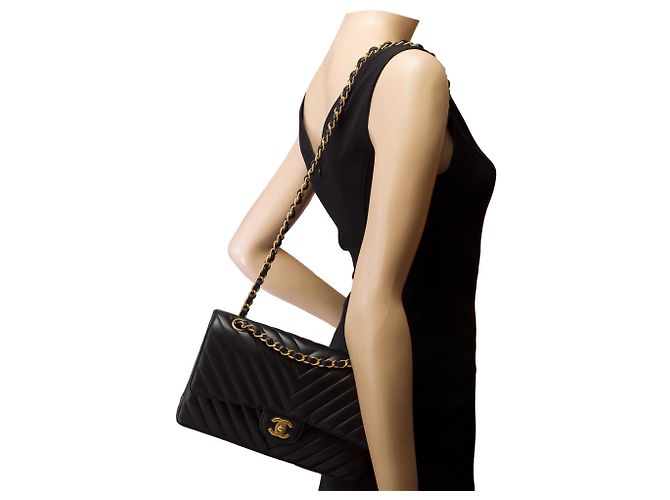 Borsa CHANEL Timeless/Classique in Pelle Nera - 103310 Nero - vista 13