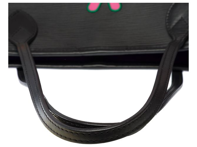 Borsa LOUIS VUITTON Neverfull in Pelle Nera - 103299 Nero - vista 12