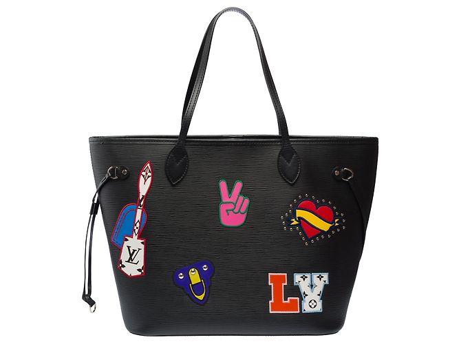 Borsa LOUIS VUITTON Neverfull in Pelle Nera - 103299 Nero - vista 4