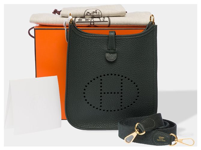 Hermès Borsa HERMES Mini Evelyne in Pelle Verde - 103300 - vista 2
