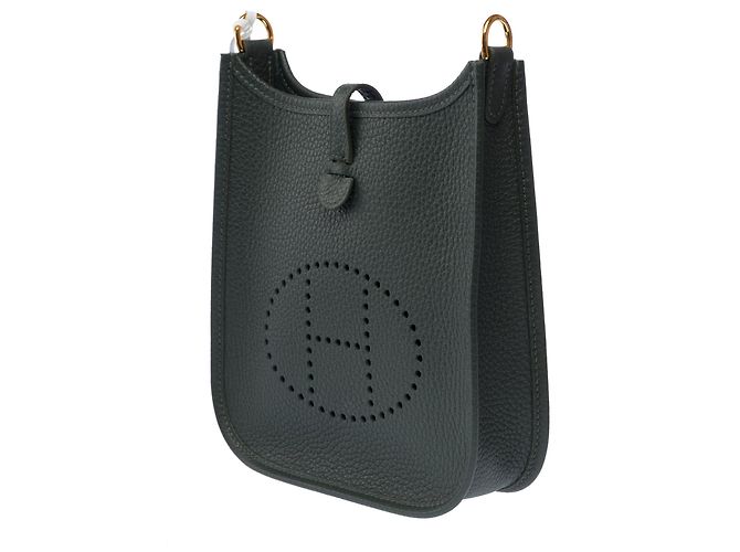 Hermès Borsa HERMES Mini Evelyne in Pelle Verde - 103300 - vista 5