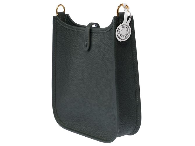 Hermès Borsa HERMES Mini Evelyne in Pelle Verde - 103300 - vista 6