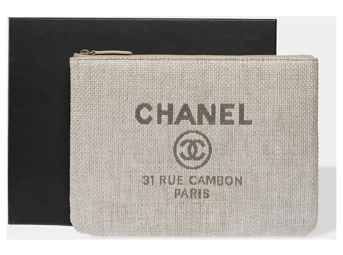 CHANEL Graue Canvas Tasche - 103301 - Ansicht 2
