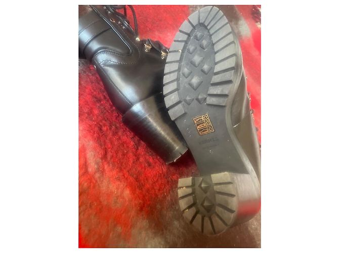 Stivali Biker Hermès in pelle nera Nero - vista 10
