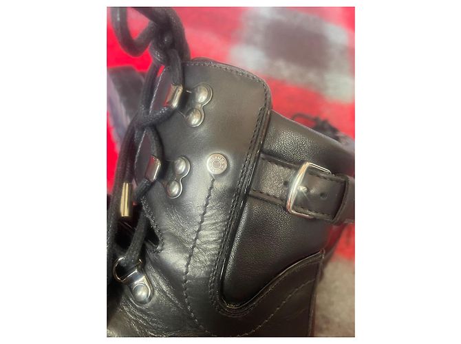 Stivali Biker Hermès in pelle nera Nero - vista 11