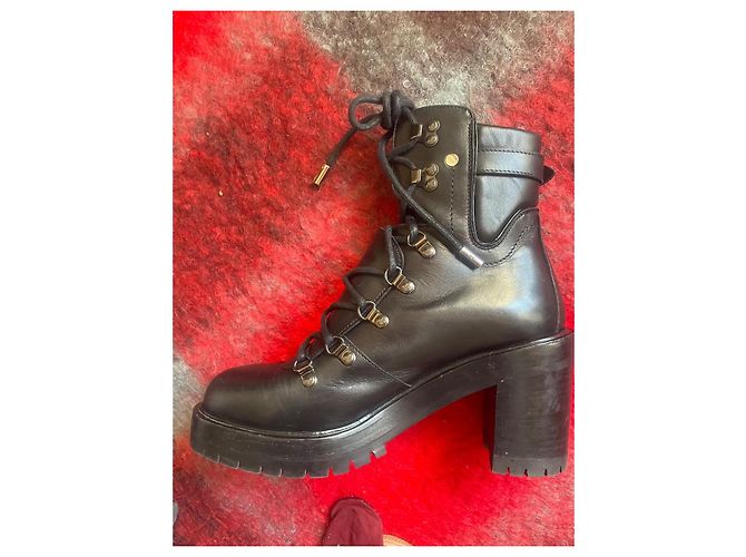 Stivali Biker Hermès in pelle nera Nero - vista 2