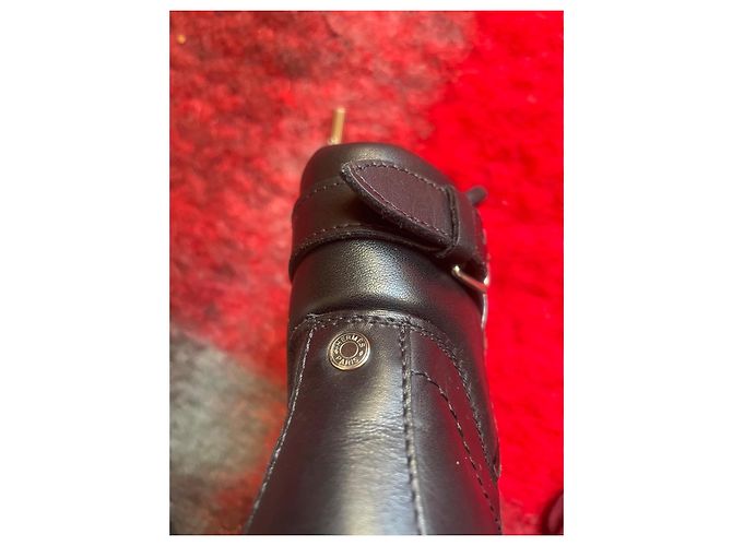 Stivali Biker Hermès in pelle nera Nero - vista 4