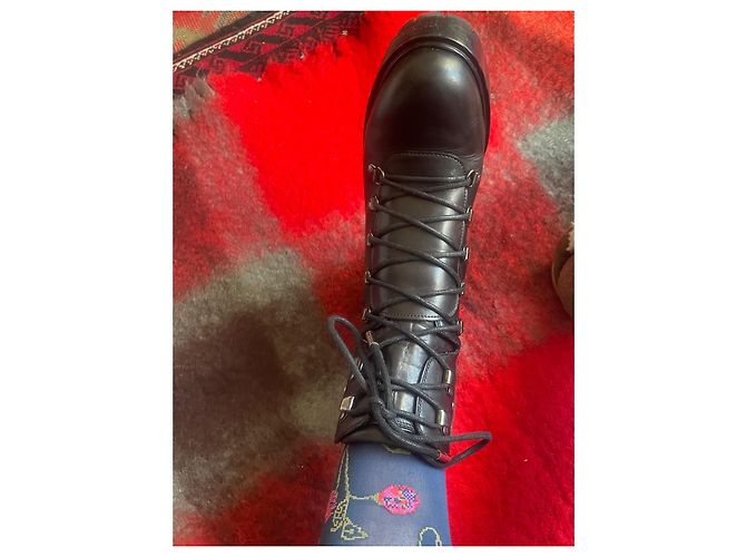 Stivali Biker Hermès in pelle nera Nero - vista 7