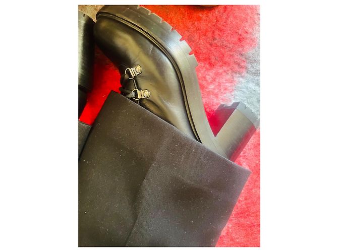 Stivali Biker Hermès in pelle nera Nero - vista 8