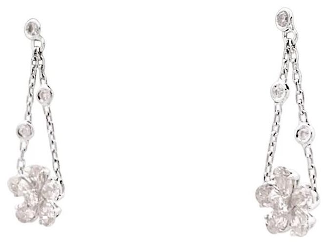 Boucles d'oreilles Messika , "Spring" or blanc, diamants. - vue 2