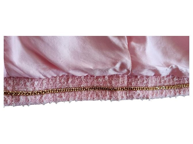 Giacca Chanel in Tweed Rosa e Bianca Bianco - vista 5