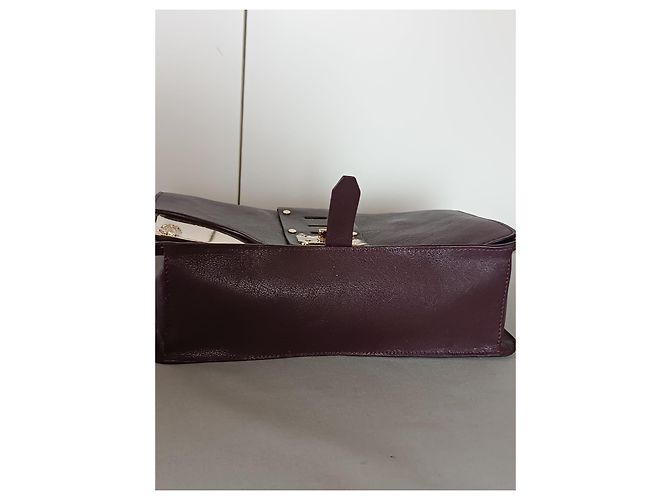 Borsa a mano Versace in pelle rosso scuro Bordò - vista 11