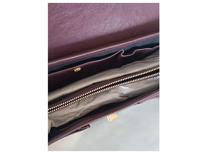 Borsa a mano Versace in pelle rosso scuro Bordò - vista 5