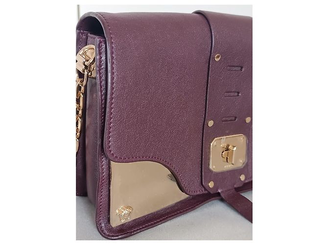Borsa a mano Versace in pelle rosso scuro Bordò - vista 6